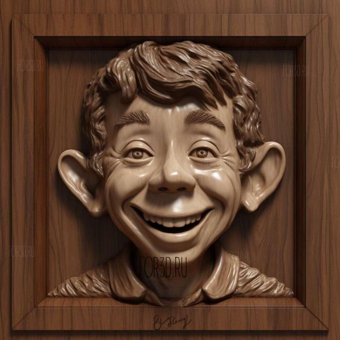 Alfred Neuman 2 stl model for CNC